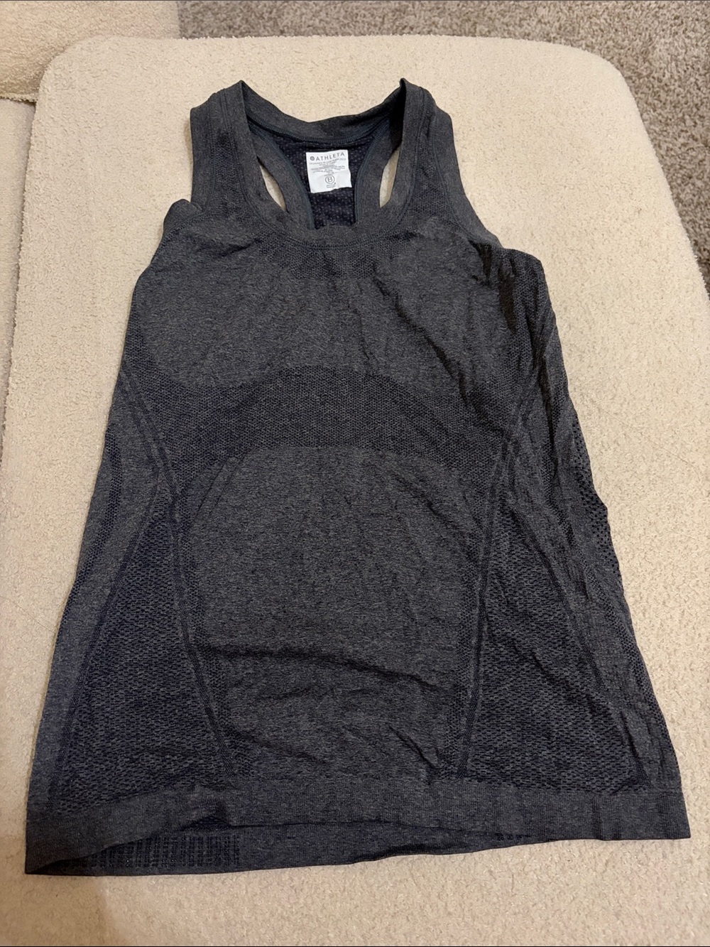 Athleta Charcoal Gray Seamless Racerback Tank